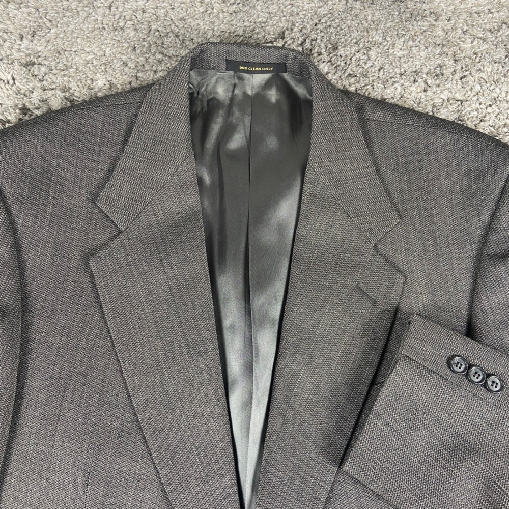 Vintage Givenchy Monsieur Blazer Mens 42R Grey Worsted Wool 2 Button Sport Coat